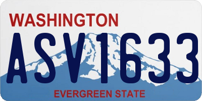 WA license plate ASV1633