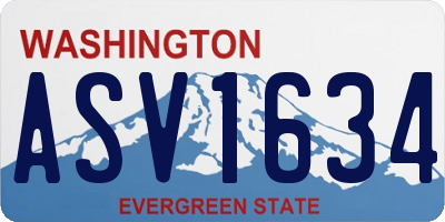WA license plate ASV1634