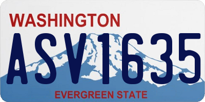 WA license plate ASV1635