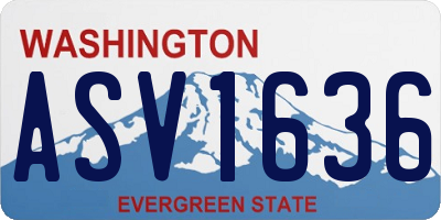 WA license plate ASV1636
