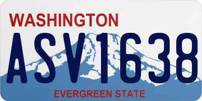 WA license plate ASV1638