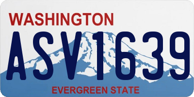 WA license plate ASV1639