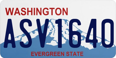 WA license plate ASV1640