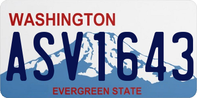 WA license plate ASV1643
