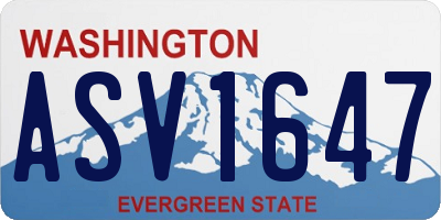 WA license plate ASV1647