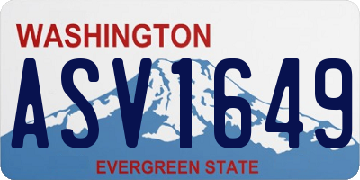 WA license plate ASV1649