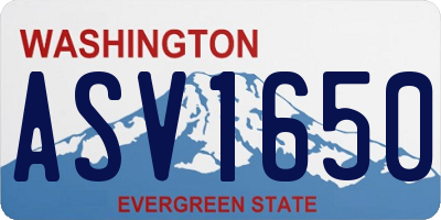 WA license plate ASV1650