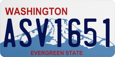 WA license plate ASV1651