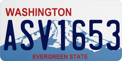 WA license plate ASV1653