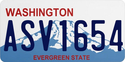 WA license plate ASV1654