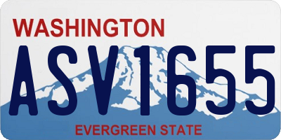 WA license plate ASV1655