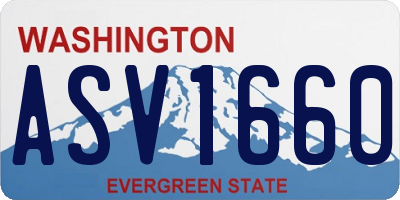 WA license plate ASV1660