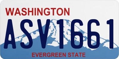 WA license plate ASV1661