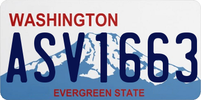WA license plate ASV1663