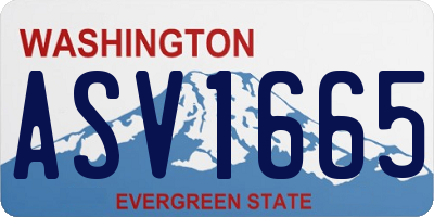 WA license plate ASV1665