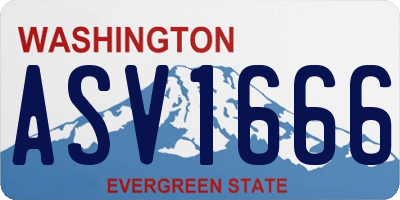 WA license plate ASV1666