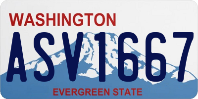 WA license plate ASV1667