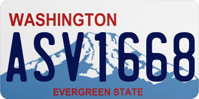 WA license plate ASV1668