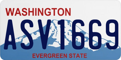 WA license plate ASV1669