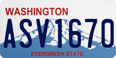 WA license plate ASV1670