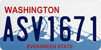 WA license plate ASV1671