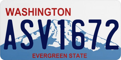 WA license plate ASV1672