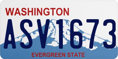 WA license plate ASV1673
