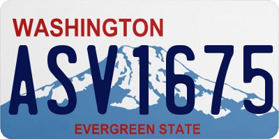 WA license plate ASV1675
