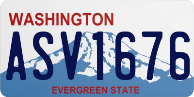 WA license plate ASV1676