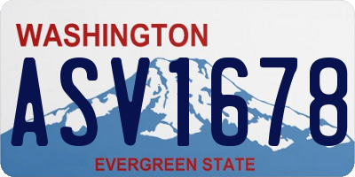 WA license plate ASV1678