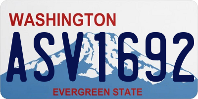 WA license plate ASV1692