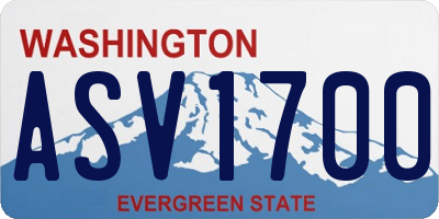 WA license plate ASV1700