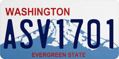 WA license plate ASV1701
