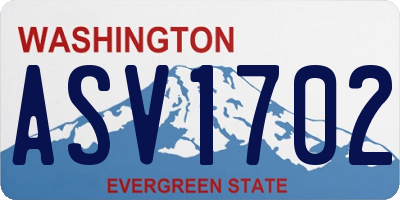 WA license plate ASV1702