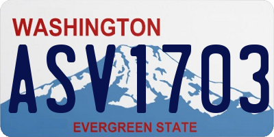 WA license plate ASV1703
