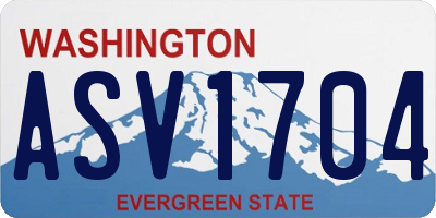 WA license plate ASV1704