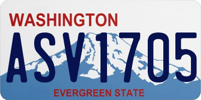 WA license plate ASV1705