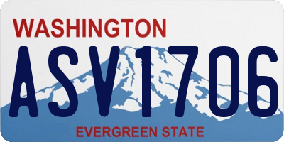 WA license plate ASV1706