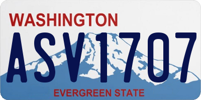 WA license plate ASV1707