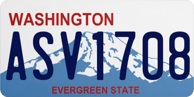 WA license plate ASV1708