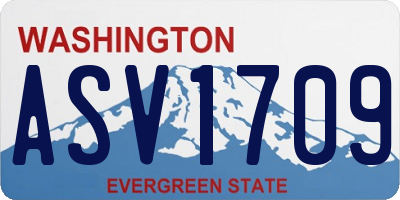 WA license plate ASV1709