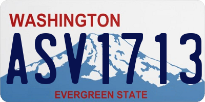 WA license plate ASV1713