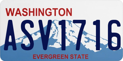 WA license plate ASV1716