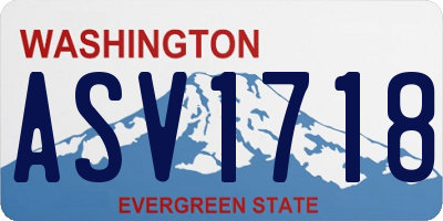 WA license plate ASV1718