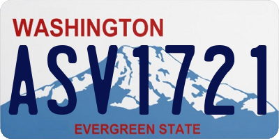 WA license plate ASV1721