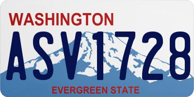 WA license plate ASV1728