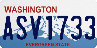 WA license plate ASV1733