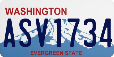 WA license plate ASV1734