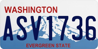 WA license plate ASV1736