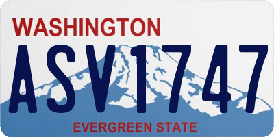 WA license plate ASV1747